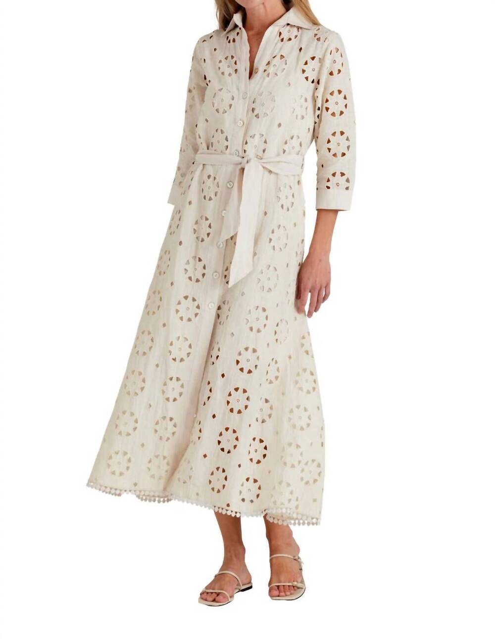 NEW SUNDAYS linen laurel dress in moonbeam